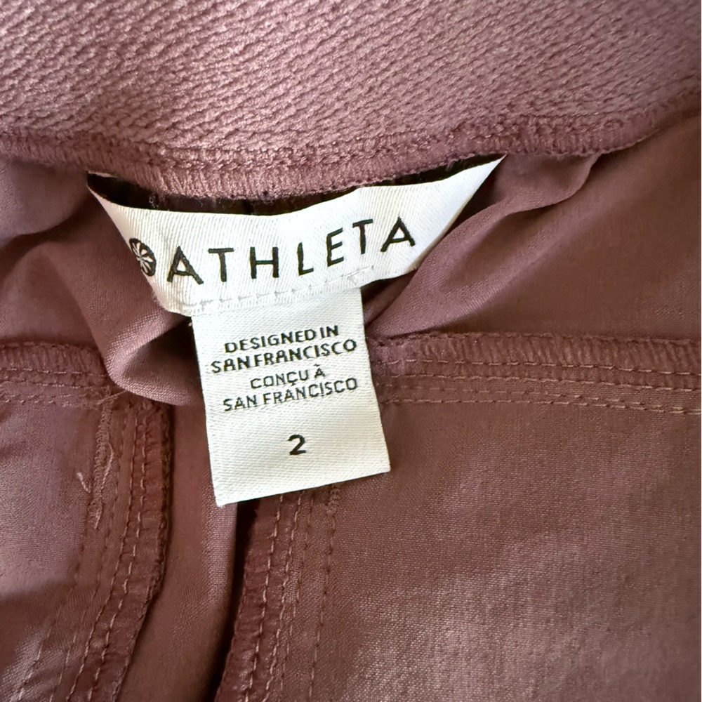 Athleta Brooklyn Heights High Rise Pleated Wide Leg Pant in Damask Mauve - Picture 11 of 13